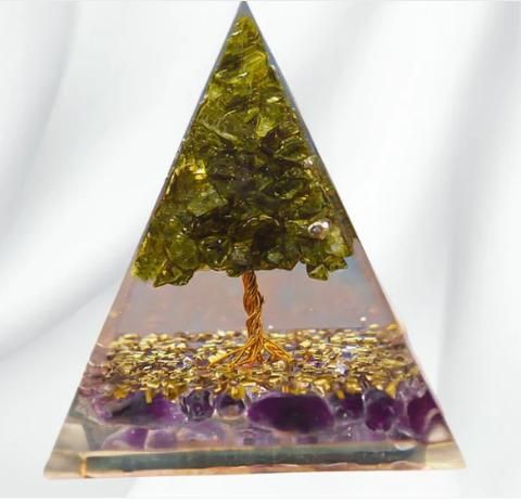 Tree of Life Peridot Orgon Pyramid