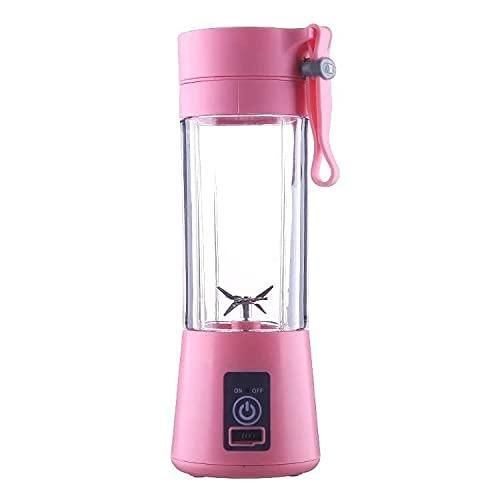 Empty front view of the portable USB rechargeable juicer mixer with 6 sharp blades, available in vibrant multi-colors.
