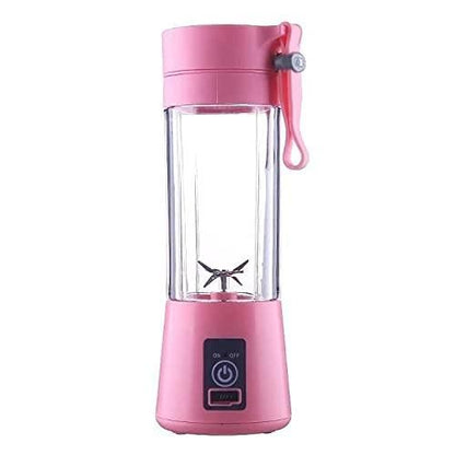 Empty front view of the portable USB rechargeable juicer mixer with 6 sharp blades, available in vibrant multi-colors.