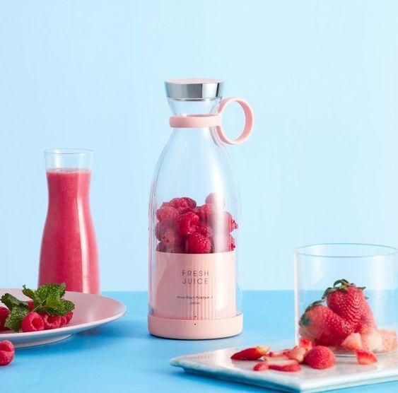 Front demo view of the travel portable mini juice blender with compact design and 300ml capacity.