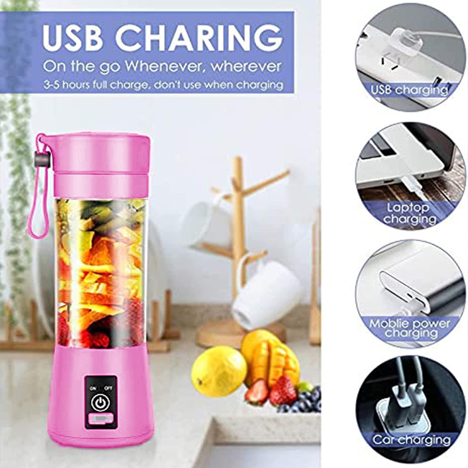Close-up of the USB charging port on the juicer mixer, highlighting its rechargeable design.