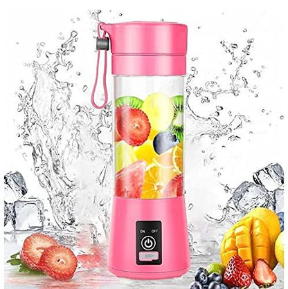 Juicer mixer being used outdoors, ideal for travel, gym, or office use.